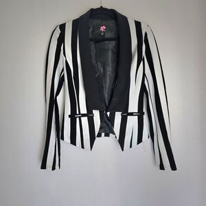 Bebe Black & White Stripe Tuxedo Blazer size XS